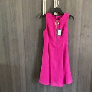 DKNY Pink fit and flare contemporary style dress